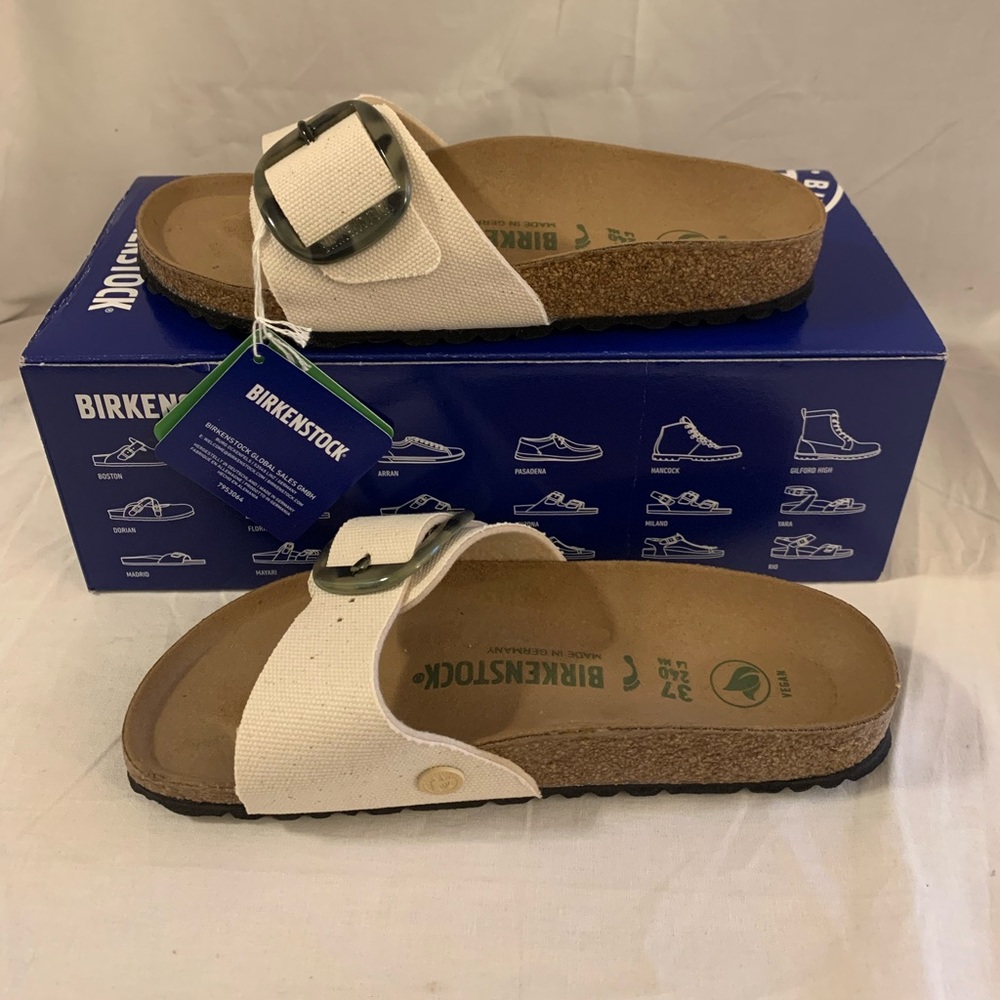 Birkenstock Madrid Big Buckle Rivet Logo - Eggshell - Size 37/W6/M4